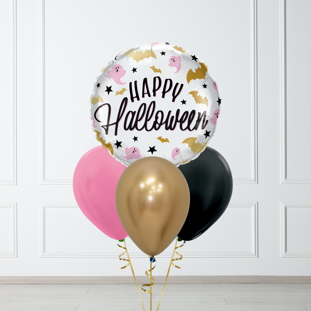 Halloween Glam Bats and Ghosts Balloon with 3-latex bouquet in Bondi, Sydney
