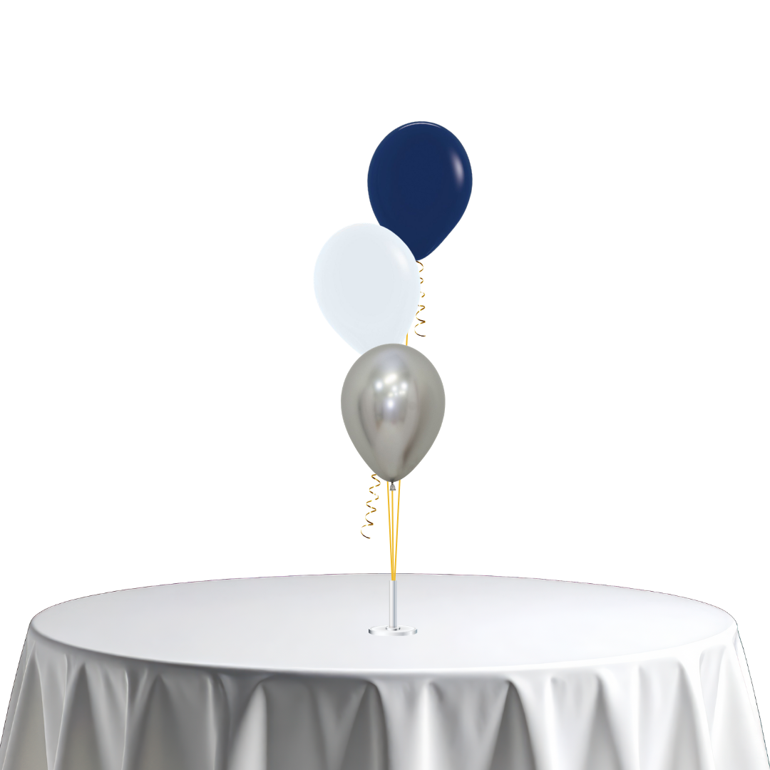 School Formal Latex Balloon Bunch - silver, white & navy in Bondi, Sydney