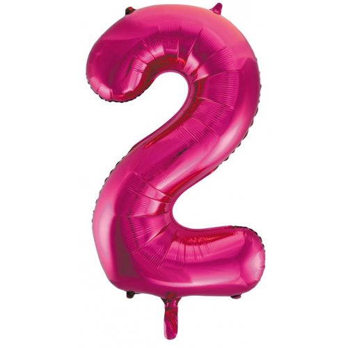 Large Number Balloon - Hot Pink (0-9) for parties in Bondi and Sydney - close-up