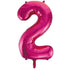 Large Number Balloon - Hot Pink (0-9) for parties in Bondi and Sydney - close-up