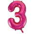 Large Number Balloon - Hot Pink (0-9) for parties in Bondi and Sydney - display view