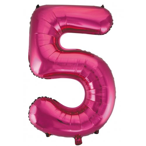 Large Number Balloon - Hot Pink (0-9) for parties in Bondi and Sydney - front view