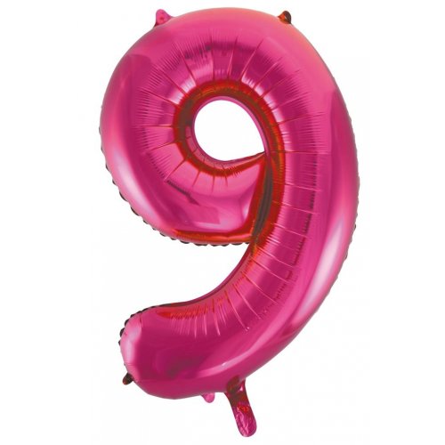 Large Number Balloon - Hot Pink (0-9) for parties in Bondi and Sydney - display view