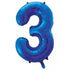 Large Number Balloon - Royal Blue (0-9) for parties in Bondi and Sydney - display view