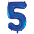 Large Number Balloon - Royal Blue (0-9) for parties in Bondi and Sydney - front view