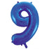 Large Number Balloon - Royal Blue (0-9) for parties in Bondi and Sydney - display view