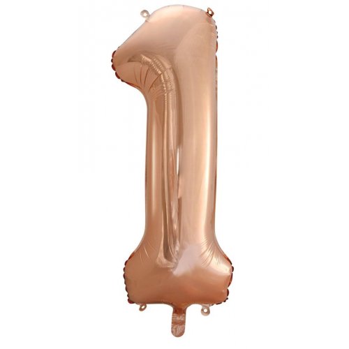 Large Number Balloon - Rose Gold (0-9) for parties in Bondi and Sydney - colour detail