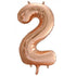 Large Number Balloon - Rose Gold (0-9) for parties in Bondi and Sydney - close-up