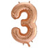 Large Number Balloon - Rose Gold (0-9) for parties in Bondi and Sydney - display view