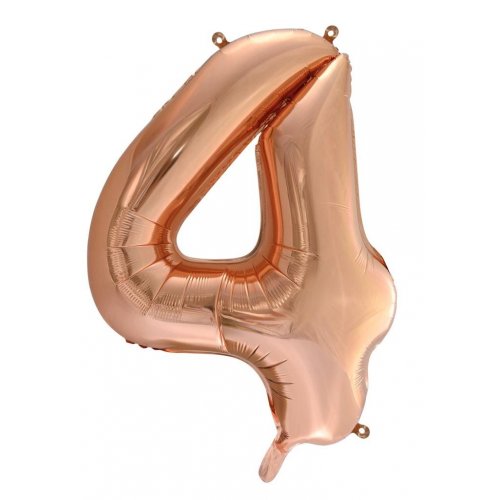 Large Number Balloon - Rose Gold (0-9) for parties in Bondi and Sydney - arrangement detail