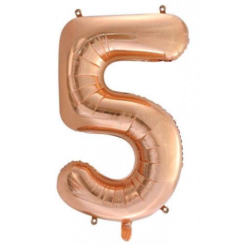 Large Number Balloon - Rose Gold (0-9) for parties in Bondi and Sydney - front view