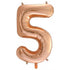 Large Number Balloon - Rose Gold (0-9) for parties in Bondi and Sydney - front view