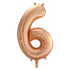 Large Number Balloon - Rose Gold (0-9) for parties in Bondi and Sydney - party styling detail