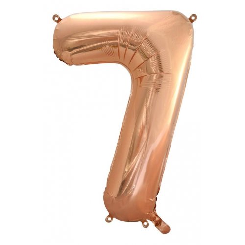 Large Number Balloon - Rose Gold (0-9) for parties in Bondi and Sydney - colour detail