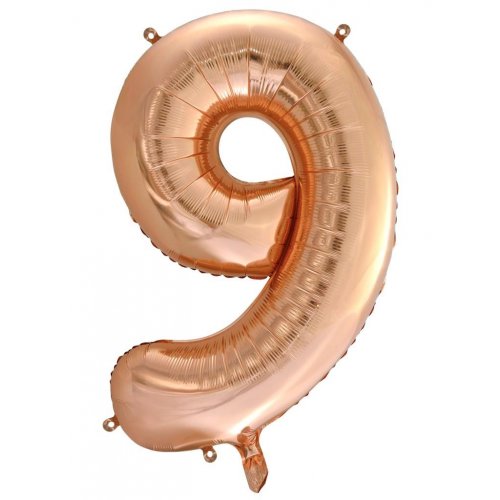 Large Number Balloon - Rose Gold (0-9) for parties in Bondi and Sydney - display view