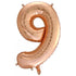 Large Number Balloon - Rose Gold (0-9) for parties in Bondi and Sydney - display view