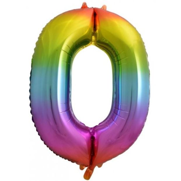 Large Number Balloon - Rainbow (0-9) for parties in Bondi and Sydney - party styling detail