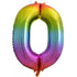 Large Number Balloon - Rainbow (0-9) for parties in Bondi and Sydney - party styling detail
