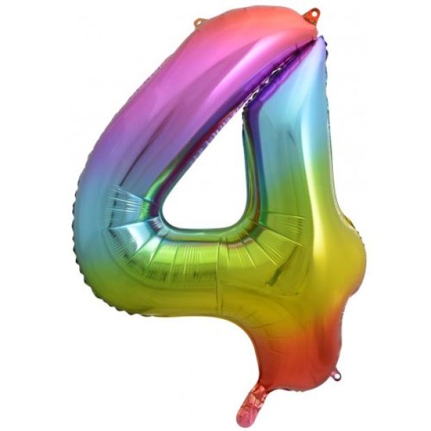 Large Number Balloon - Rainbow (0-9) for parties in Bondi and Sydney - arrangement detail