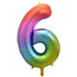 Large Number Balloon - Rainbow (0-9) for parties in Bondi and Sydney - party styling detail