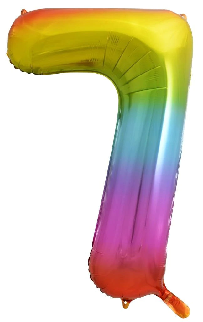Large Number Balloon - Rainbow (0-9) for parties in Bondi and Sydney - colour detail