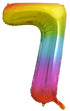 Large Number Balloon - Rainbow (0-9) for parties in Bondi and Sydney - colour detail