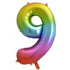 Large Number Balloon - Rainbow (0-9) for parties in Bondi and Sydney - display view