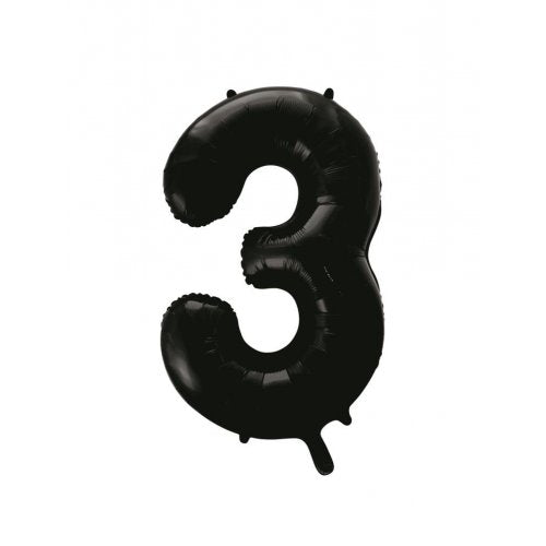 Large Number Balloon - Black (0-9) for parties in Bondi and Sydney - display view