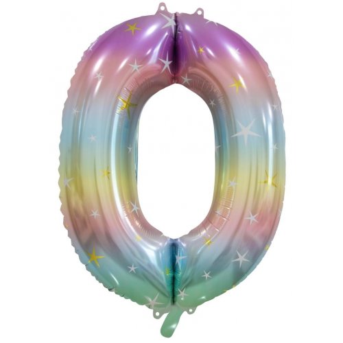 Large Number Balloon - Pastel Rainbow (0-9)