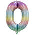 Large Number Balloon - Pastel Rainbow (0-9)