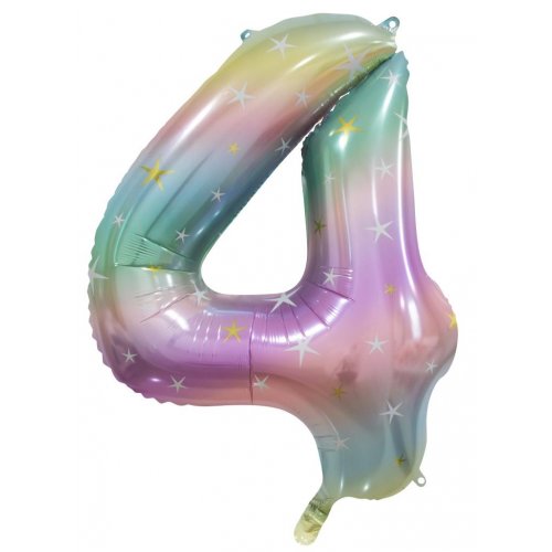 Large Number Balloon - Pastel Rainbow (0-9)