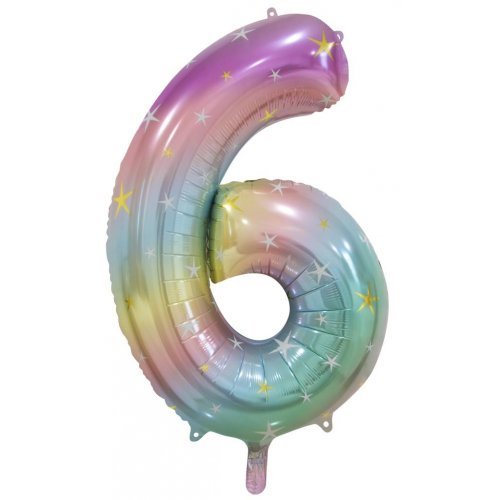 Large Number Balloon - Pastel Rainbow (0-9)