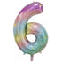 Large Number Balloon - Pastel Rainbow (0-9)