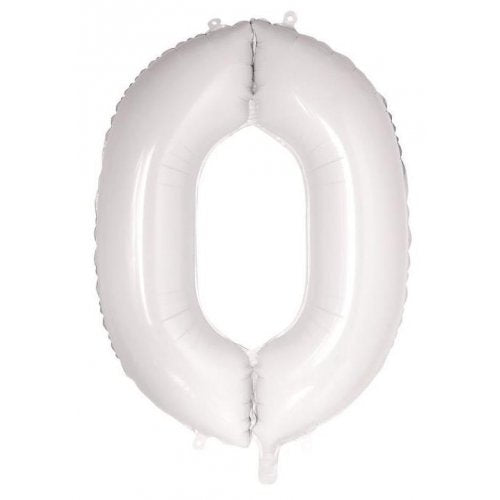 Large Number Balloon - White (0-9) for parties in Bondi and Sydney - party styling detail