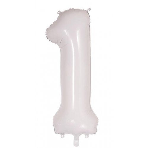 Large Number Balloon - White (0-9) for parties in Bondi and Sydney - colour detail