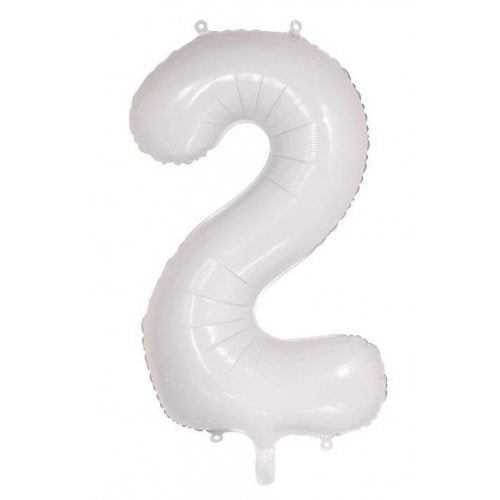 Large Number Balloon - White (0-9) for parties in Bondi and Sydney - close-up