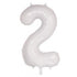 Large Number Balloon - White (0-9) for parties in Bondi and Sydney - close-up