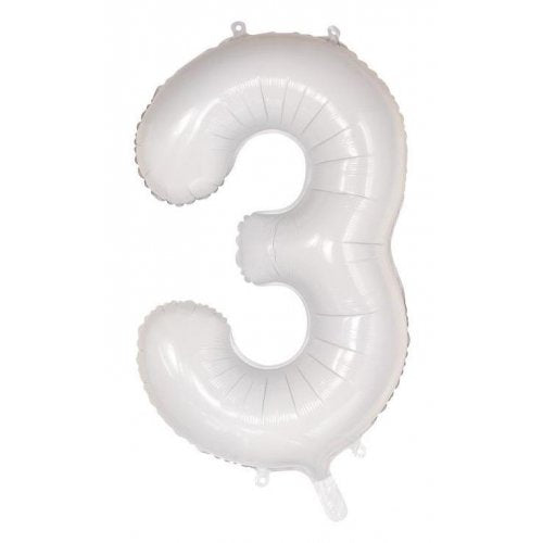Large Number Balloon - White (0-9) for parties in Bondi and Sydney - display view