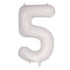 Large Number Balloon - White (0-9) for parties in Bondi and Sydney - front view