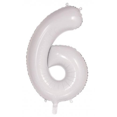 Large Number Balloon - White (0-9) for parties in Bondi and Sydney - party styling detail