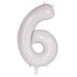 Large Number Balloon - White (0-9) for parties in Bondi and Sydney - party styling detail