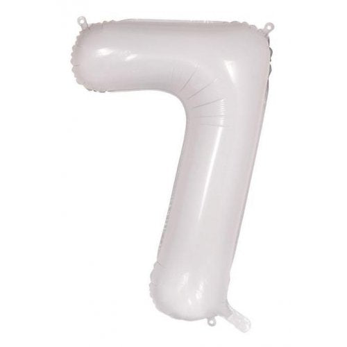 Large Number Balloon - White (0-9) for parties in Bondi and Sydney - colour detail