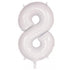 Large Number Balloon - White (0-9) for parties in Bondi and Sydney - close-up