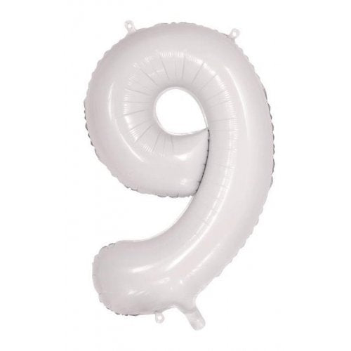 Large Number Balloon - White (0-9) for parties in Bondi and Sydney - display view