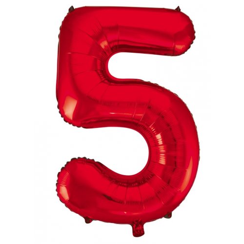Large Number Balloon - Red (0-9) for parties in Bondi and Sydney - front view