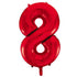 Large Number Balloon - Red (0-9) for parties in Bondi and Sydney - close-up