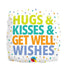 Hugs & Kisses & Get Well Wishes Balloon by Bondi Road Balloons