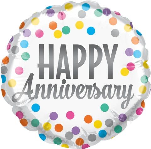 Happy Anniversary Confetti Dots Balloon - 25238 large 7bb4 4dff a39d by Bondi Road Balloons