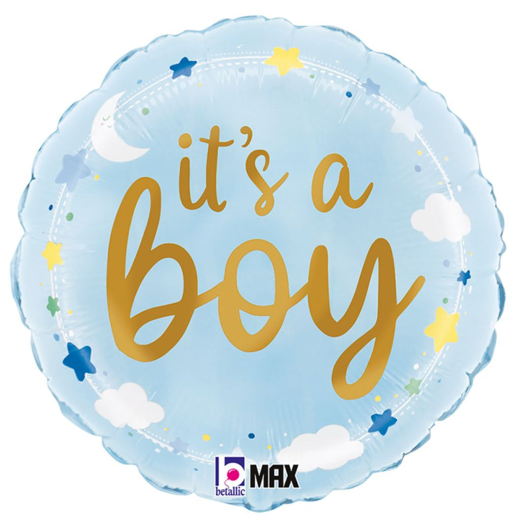 It's a Boy Stars and Cloud Balloon
