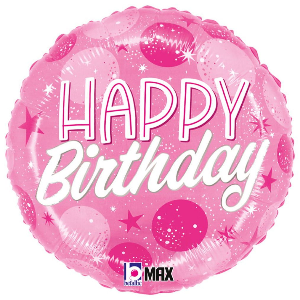 Birthday Pink Sparkle Dots Balloon